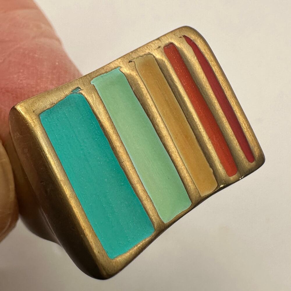 Betsy & Iya Ring Durango Pod 6.5 Size 6 1/2 Multicolor Stripe Casual Jewelry - Picture 2 of 10